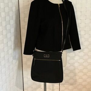 Kate Spade Black Crossbody Bag with Gold Zipper